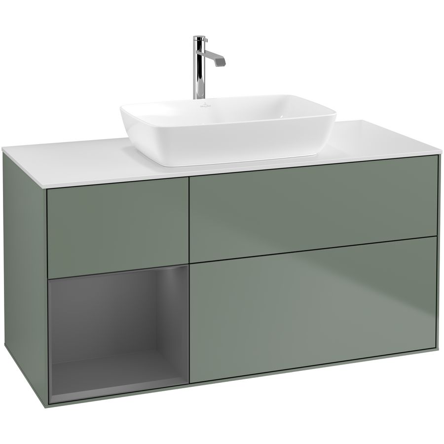 Wastafelonderkast Finion 1200x603x501mm Olive Matt Lacquer G821GKGM