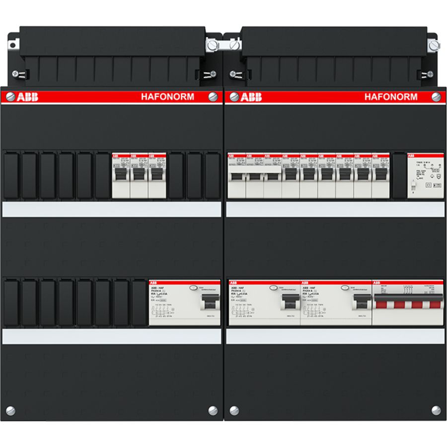 Installatiekast 9x achter 3x 30mA + KT + HS 3-f