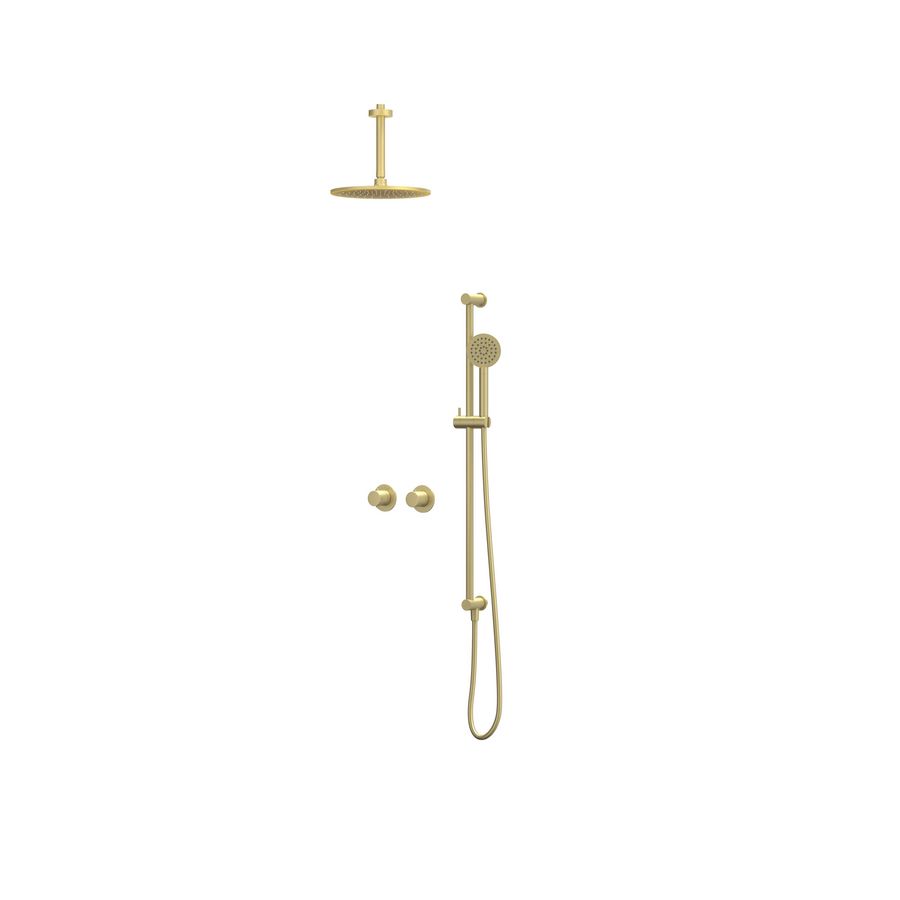 Afbouwdeel regendouche IVY combiset Bond 3 inbouwthermostaat symmetry gebor. mat goud CSB3EXMPCEBB excl. inbouwbox