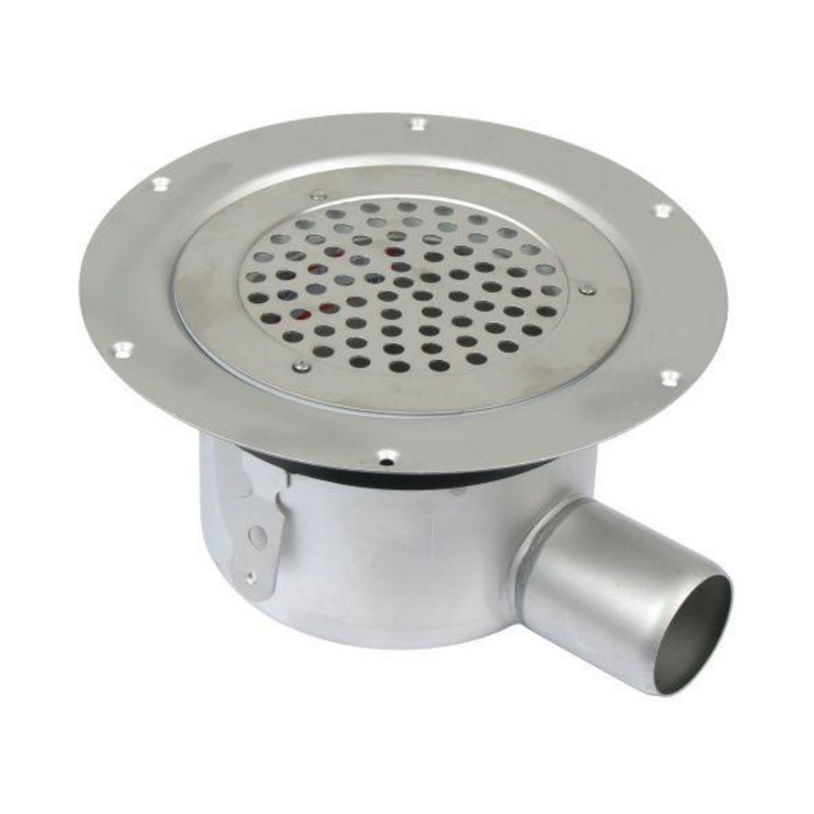Domestic vloerput diameter 155mm RVS ZU. 50mm met vergrendeling