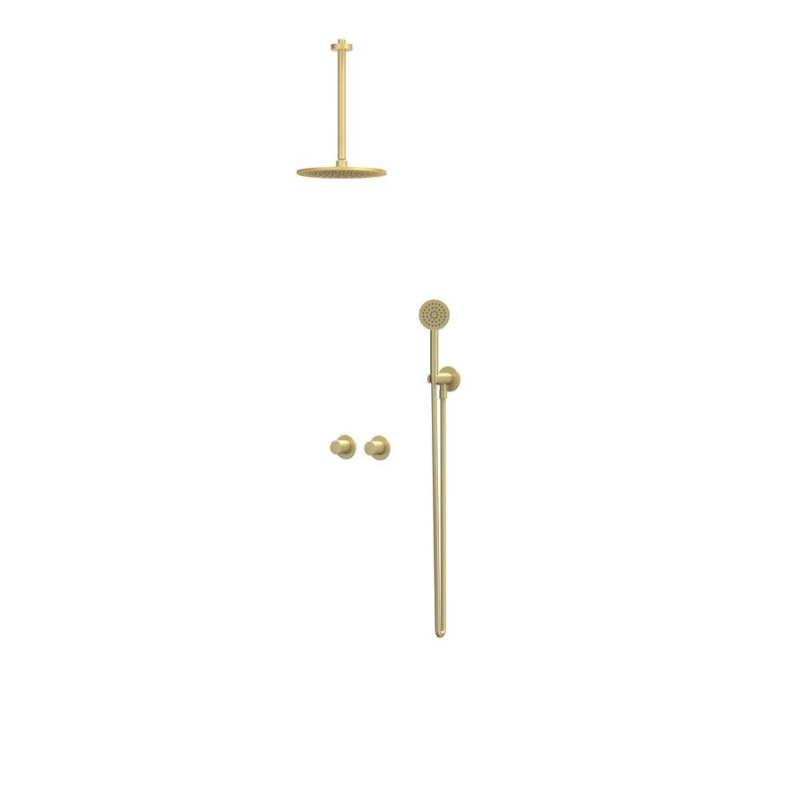 Afbouwdeel regendouche IVY combiset Bond 3 inbouwthermostaat symmetry gebor. mat goud CSB3EXMPCECA excl. inbouwbox