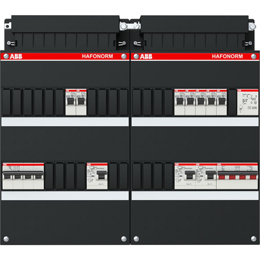 Groepenkast 7x achter 3x 30mA = HS + D + T 3-fasen
