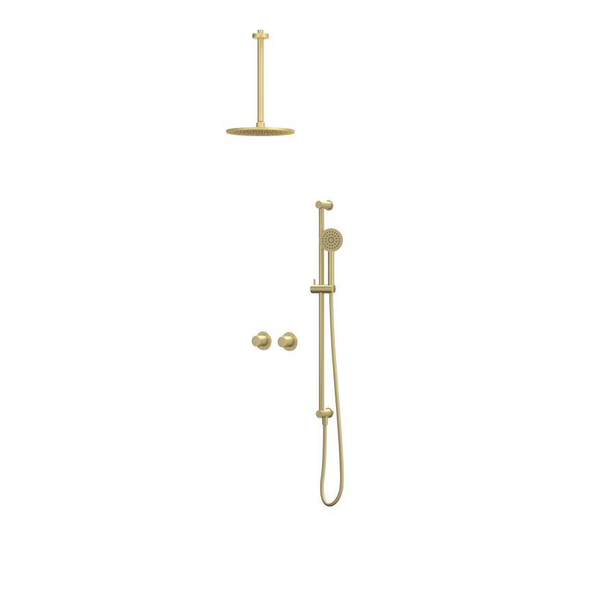 Afbouwdeel regendouche IVY combiset Bond 3 inbouwthermostaat symmetry gebor. mat goud CSB3EXMPCECB excl. inbouwbox