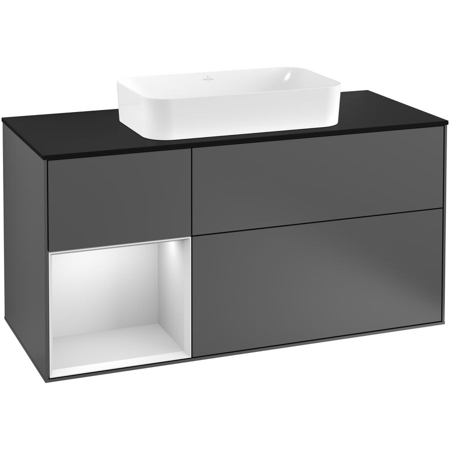 Wastafelonderkast Finion 1200x603x501mm Antr. Matt Lacquer F292MTGK