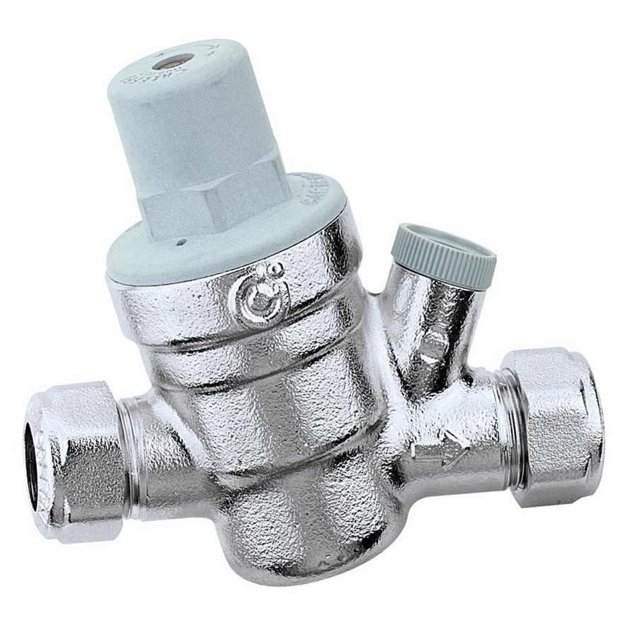 Drukreduceerventiel chroom 1-6bar 15mm knel