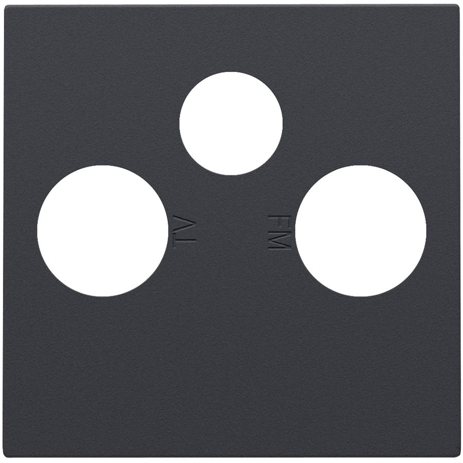 Afwerkingsset 2 enkelvoudige coaxaans. TV/FM/Satt. anthracit