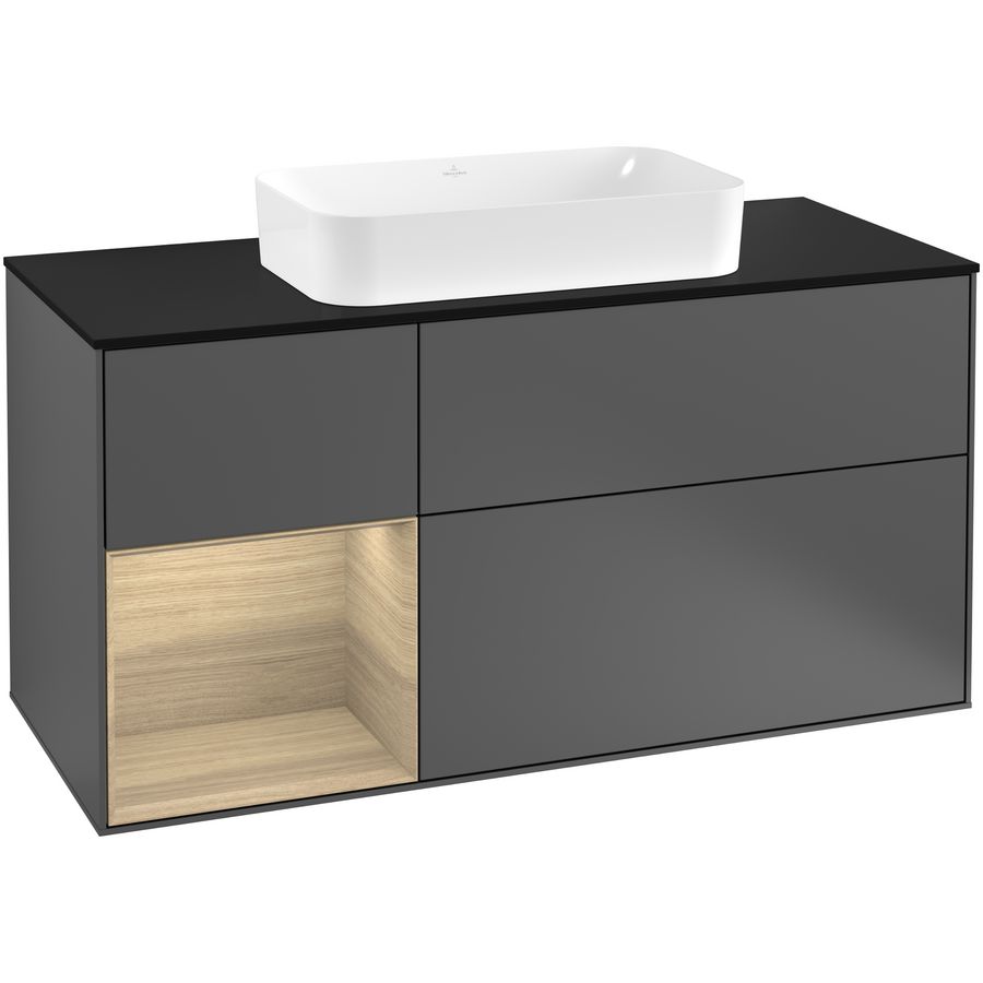 Wastafelonderkast Finion 1200x603x501mm Antr. Matt Lacquer F292PCGK