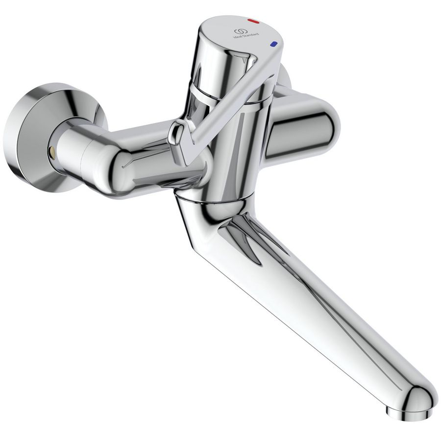 Ceraplus wandmengkraan uitloop 200mm chroom hendel 180mm incl. afsluitbare s-koppeling