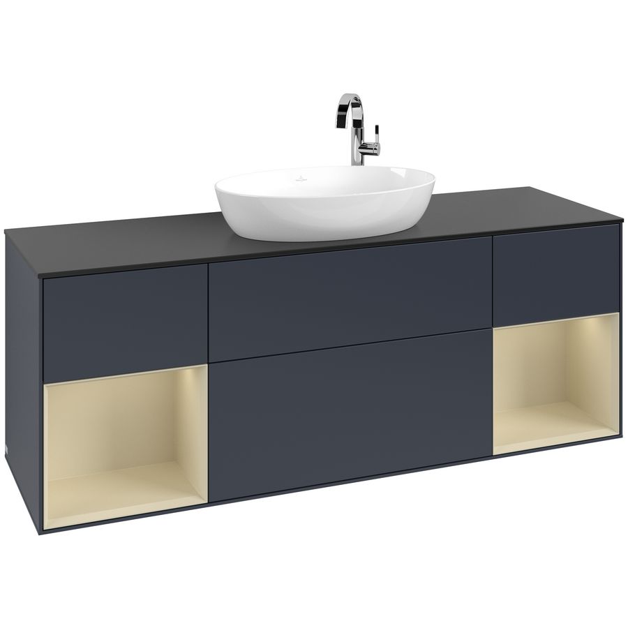 Wastafelonderkast Finion 1600x603x501mm Mid.Blue Matt Lacquer F982HJHG