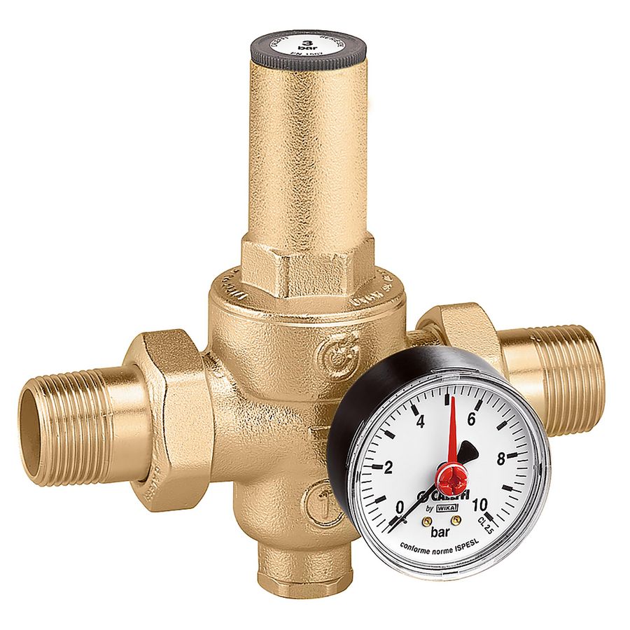 Drukreduceerventiel met manometer 0,5-6bar 1/2"bt.