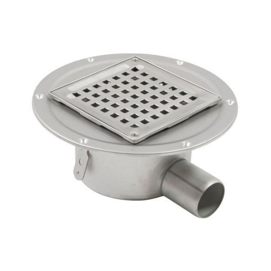 Vloerput RVS304 145x145mm zu 50mm flens vastgeschr rst ve