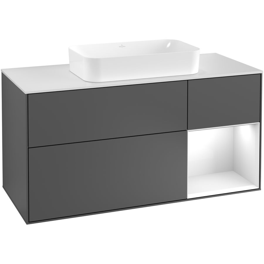 Wastafelonderkast Finion 1200x603x501mm Antr. Matt Lacquer F301GFGK