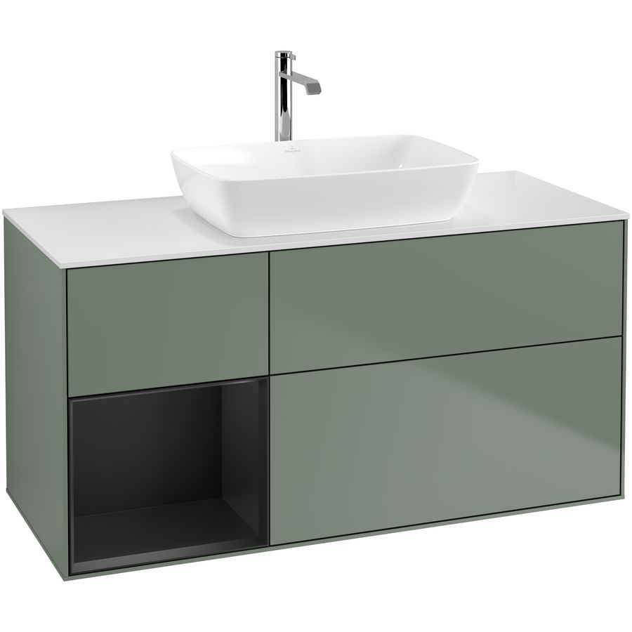 Wastafelonderkast Finion 1200x603x501mm Olive Matt Lacquer G821PDGM