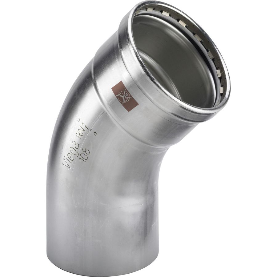 Bochtkoppeling 45° TEMPONOX persaansluiting RVS spie x persaansluiting 76,1x76,1mm 1726.1XL