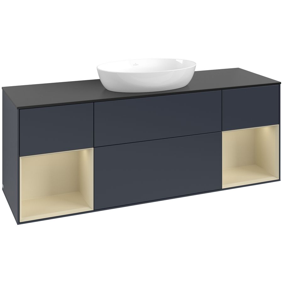 Wastafelonderkast Finion 1600x603x501mm Mid.Blue Matt Lacquer FD02HJHG