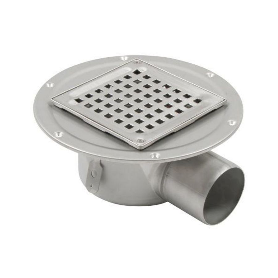 Vloerput RVS304 145x145mm zu 75mm flens vastgeschr rst ve