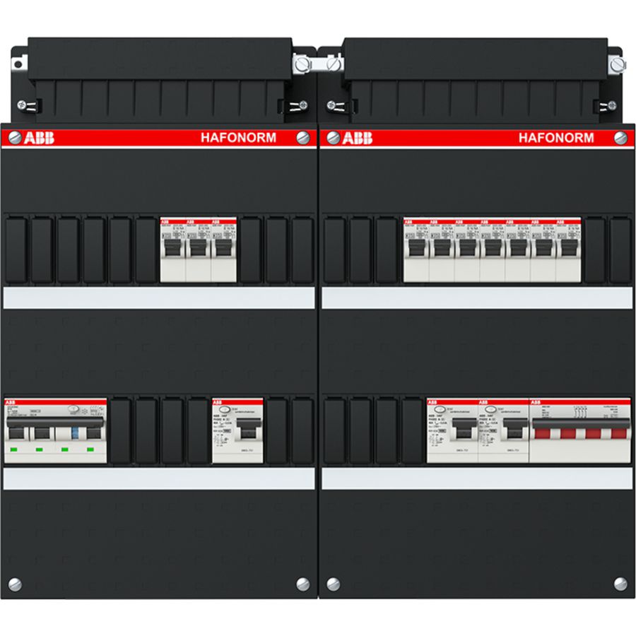 Installatiekast 10x achter 3x 30mA = HS + C 3-fasen