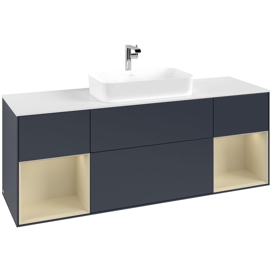 Wastafelonderkast Finion 1600x603x501mm Mid.Blue Matt Lacquer G331HJHG