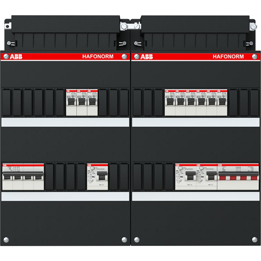 Groepenkast 9x achter 3x 30mA = HS + D 3-fasen
