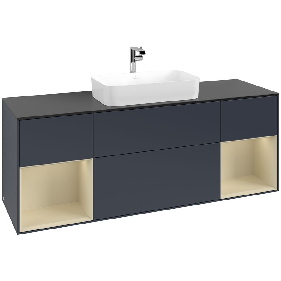 Wastafelonderkast Finion 1600x603x501mm Mid.Blue Matt Lacquer G332HJHG