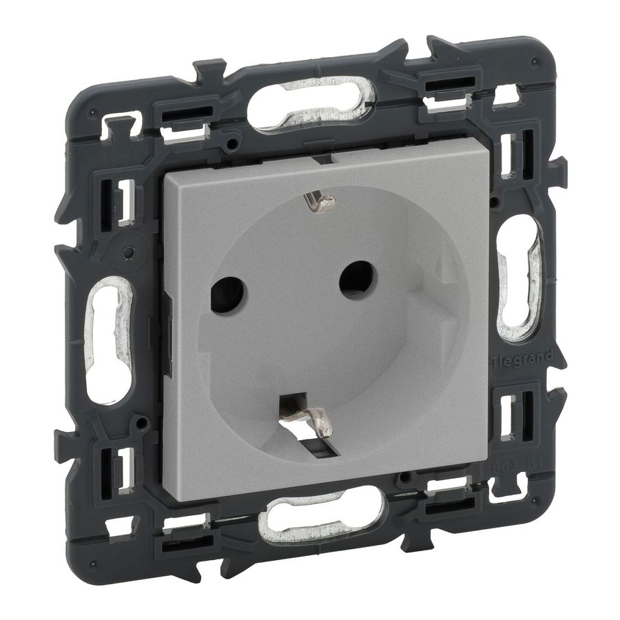 Wandcontactdoos 2P + A 16A ALU Valena Next