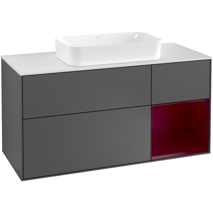 Wastafelonderkast Finion 1200x603x501mm Antr. Matt Lacquer F301HBGK