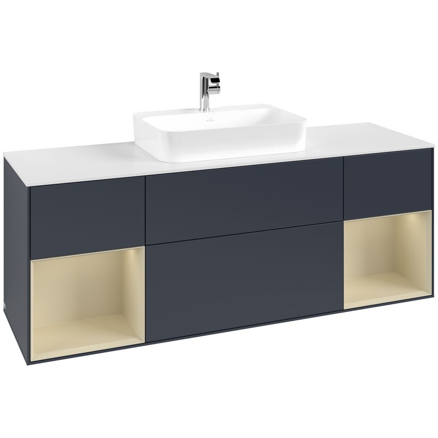 Wastafelonderkast Finion 1600x603x501mm Mid.Blue Matt Lacquer G451HJHG