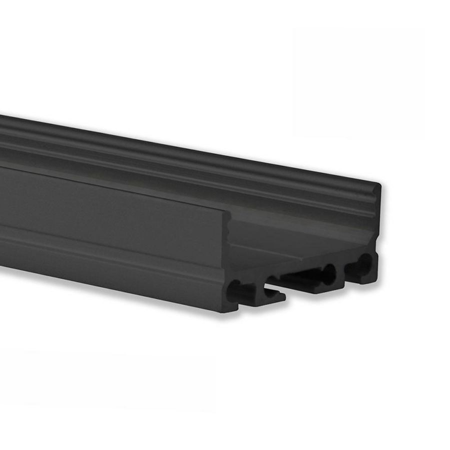 LED profiel PN4 L=2mtr. LED strips max. 24mm zwart RAL9005