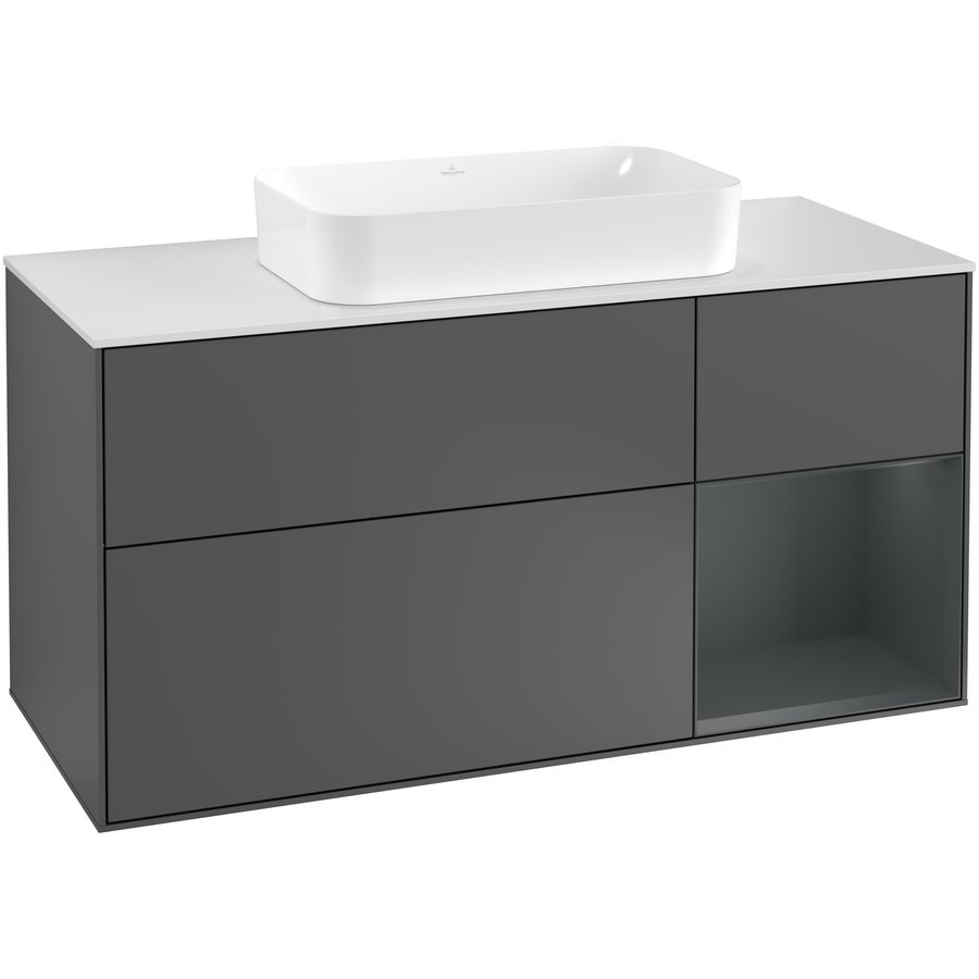 Wastafelonderkast Finion 1200x603x501mm Antr. Matt Lacquer F301HGGK