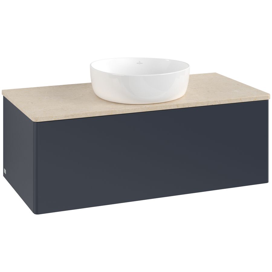 Wastafelonderkast Antao 1000x360x500mm Mid.Blue Matt Lacquer K31013HG