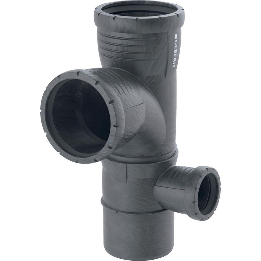 Silent-Pro PP-MX gecombineerd hoek T-stuk 87,5° rechts 110x110x50x110mm 3x mof/spie