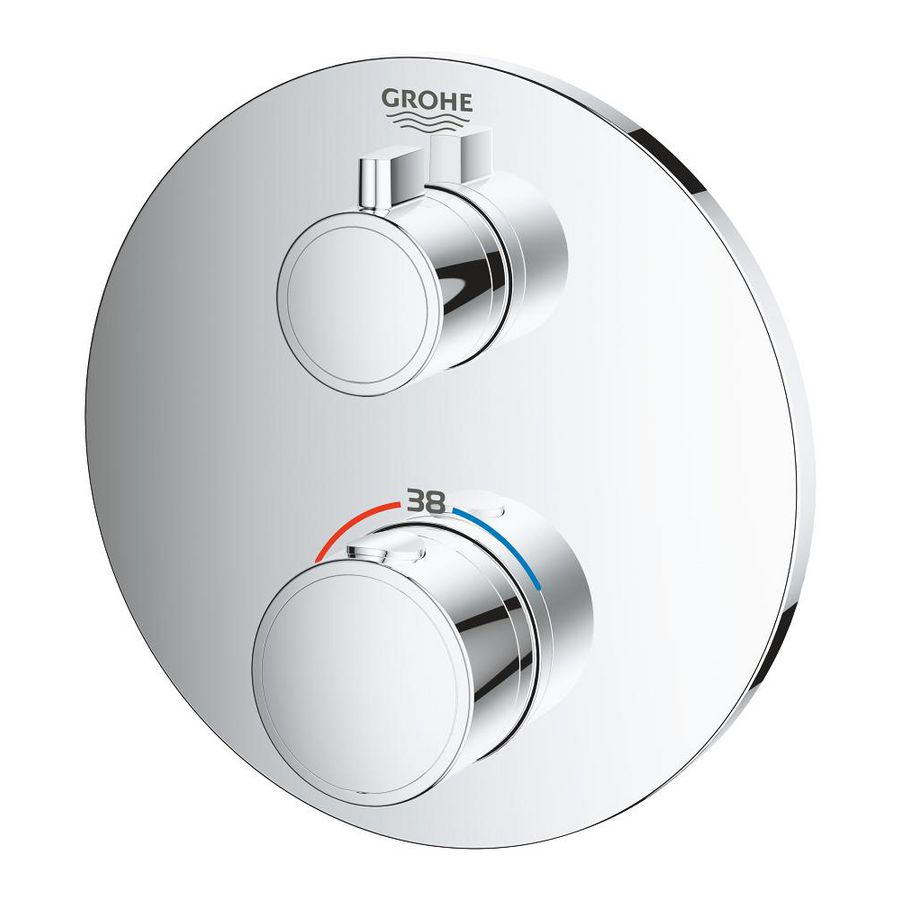 Afbouwdeel Grohtherm chroom rond zonder omstel excl. inb.set