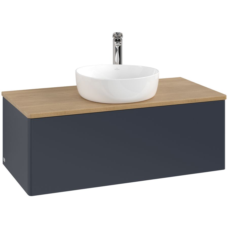 Wastafelonderkast Antao 1000x360x500mm Mid.Blue Matt Lacquer K31051HG