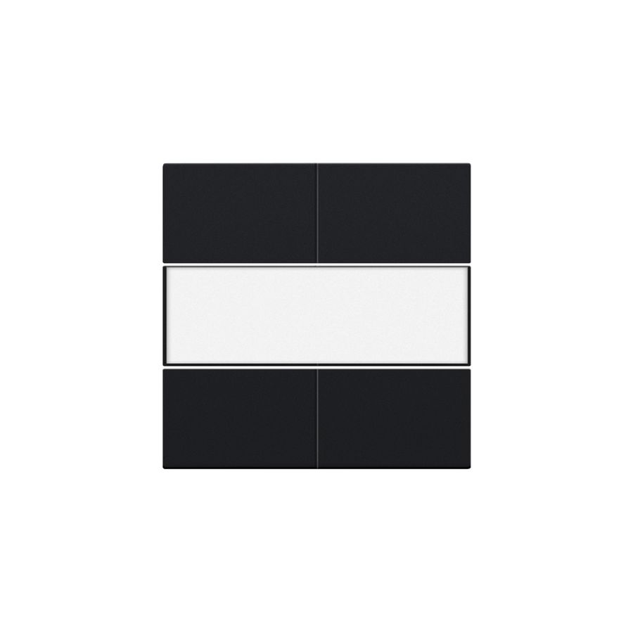 Afwerkingsset 4-voudige pot.vrij knop 24V tekstveld black