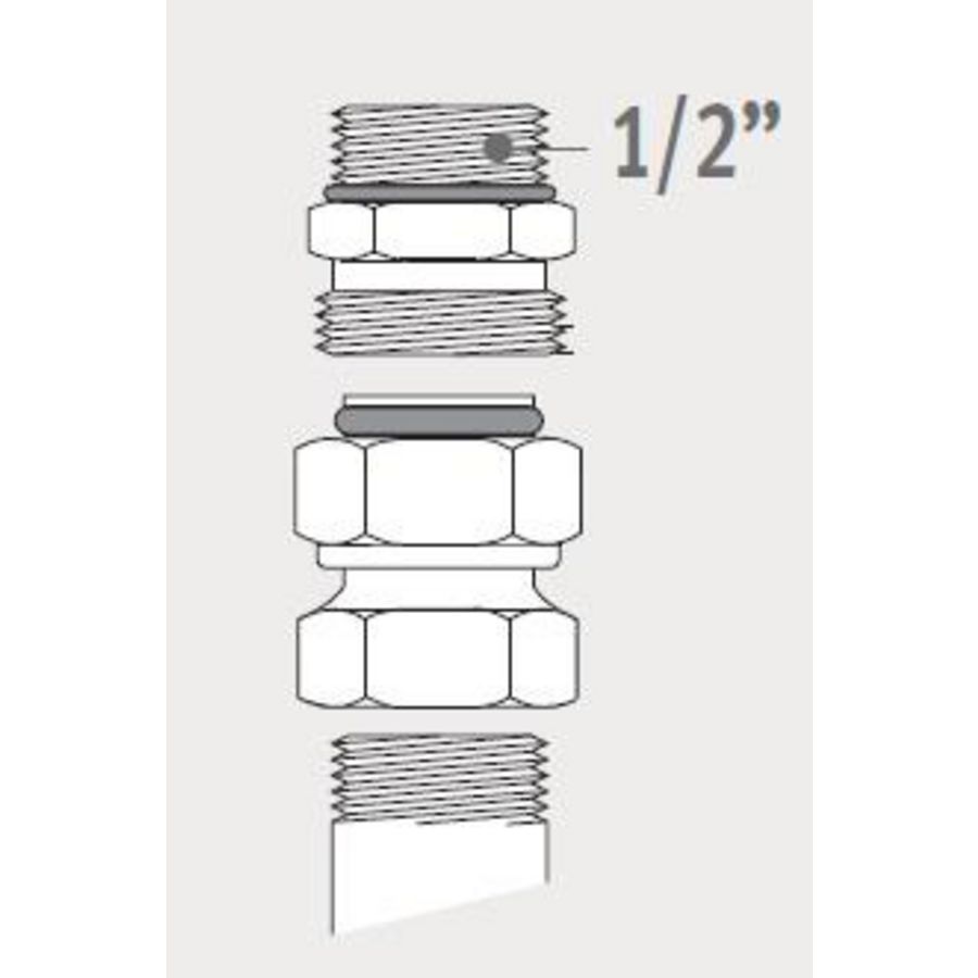 Koppeling stalen Buis 12 x38