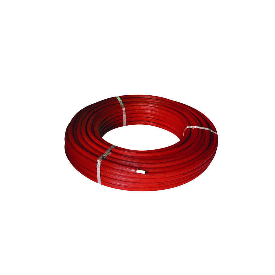 Rol a 50mtr. meerlagenbuis alupex 14x2mm ISO9 10mm isolatie rood