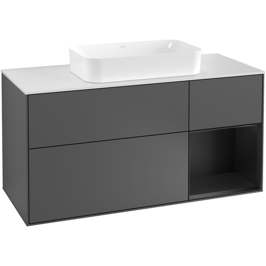 Wastafelonderkast Finion 1200x603x501mm Antr. Matt Lacquer F301PDGK