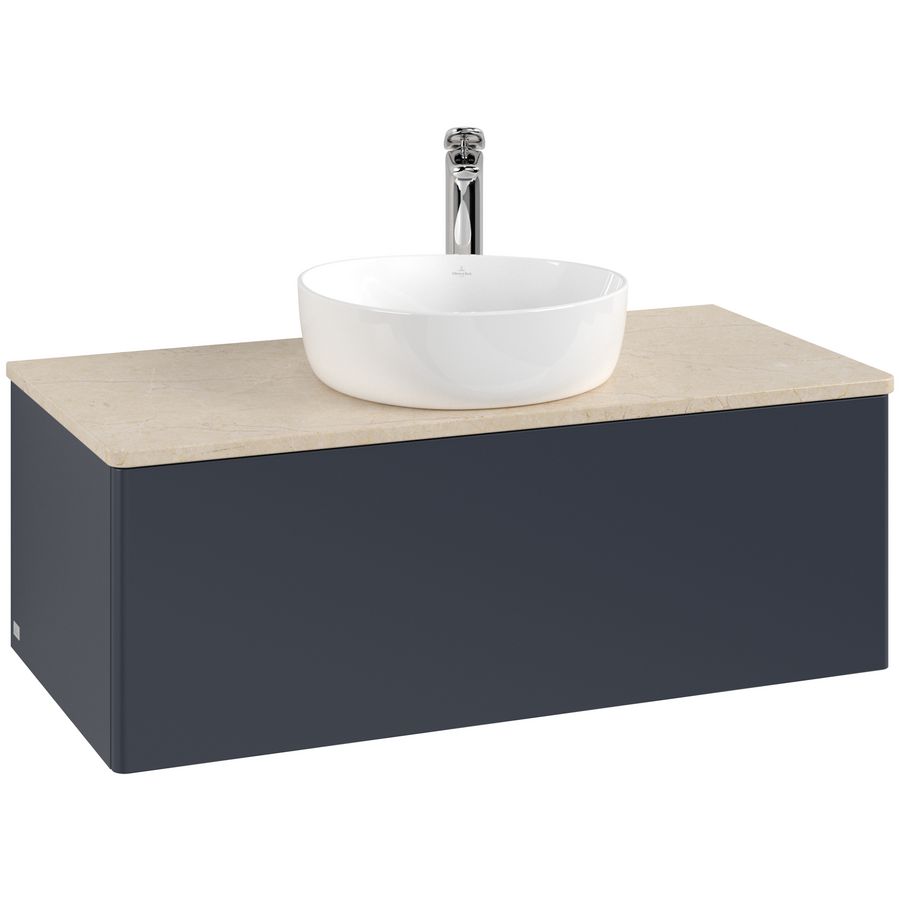 Wastafelonderkast Antao 1000x360x500mm Mid.Blue Matt Lacquer K31053HG