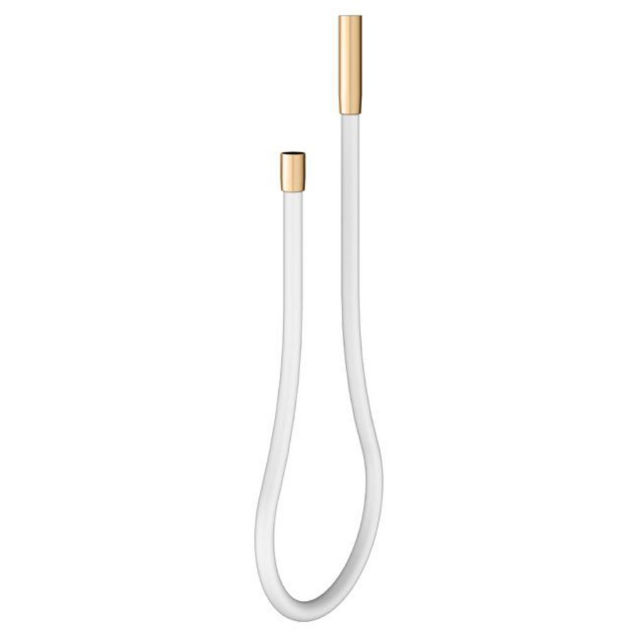 Koudwaterslang 1800mm messing geborsteld/wit