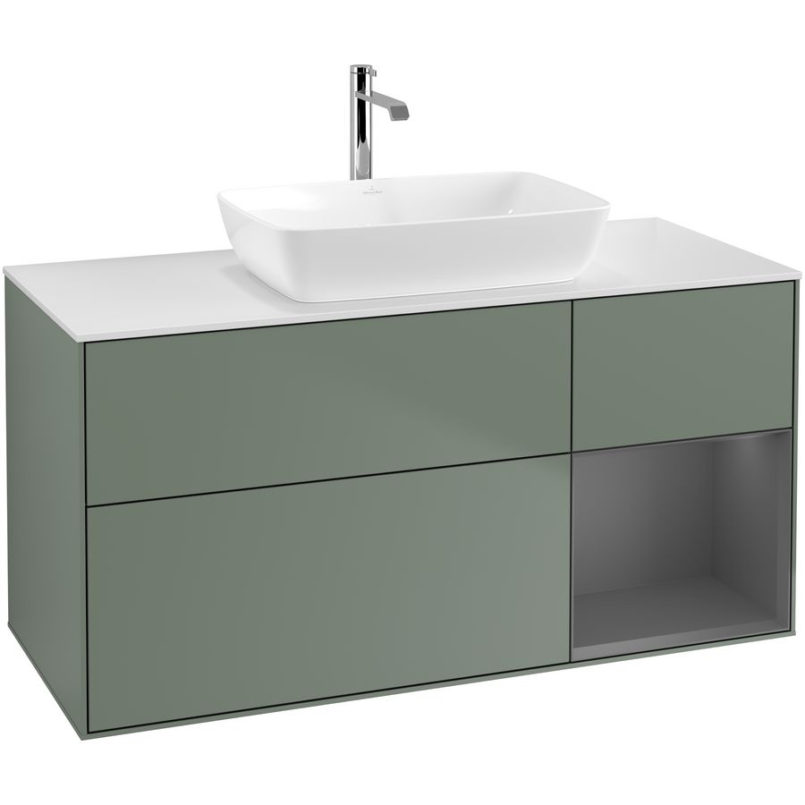 Wastafelonderkast Finion 1200x603x501mm Olive Matt Lacquer G831GKGM