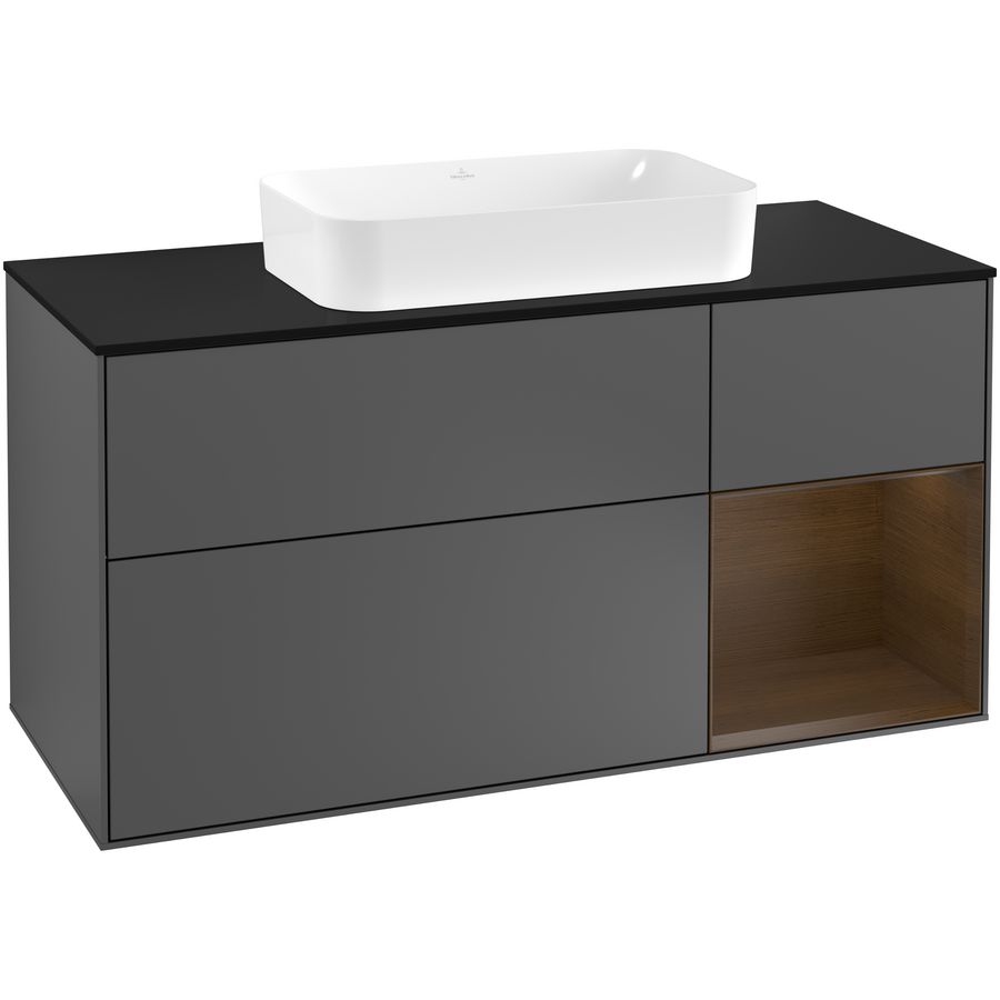 Wastafelonderkast Finion 1200x603x501mm Antr. Matt Lacquer F302GNGK