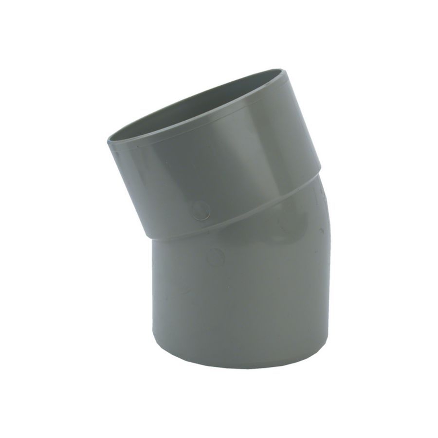 Wadal PVC lijm bocht 22° 125mm grijs mof/spie