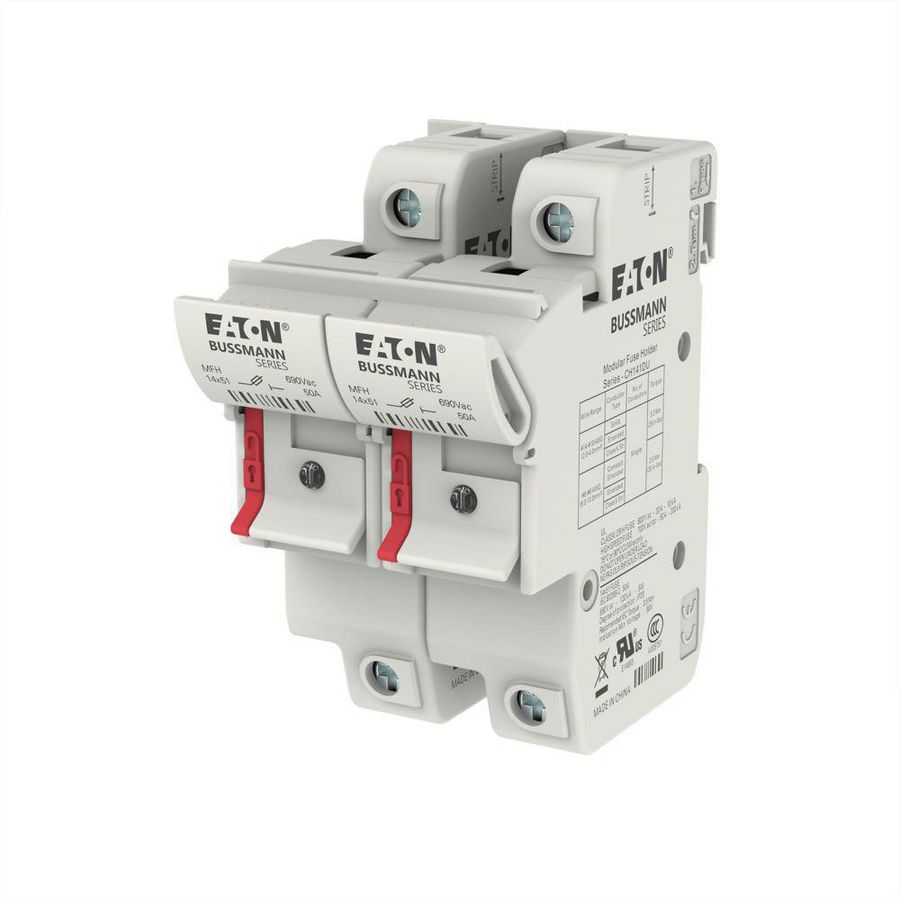 Zekeringhouder laagspan.50 A AC 690 V 14x51mm 2P IEC VVE=3