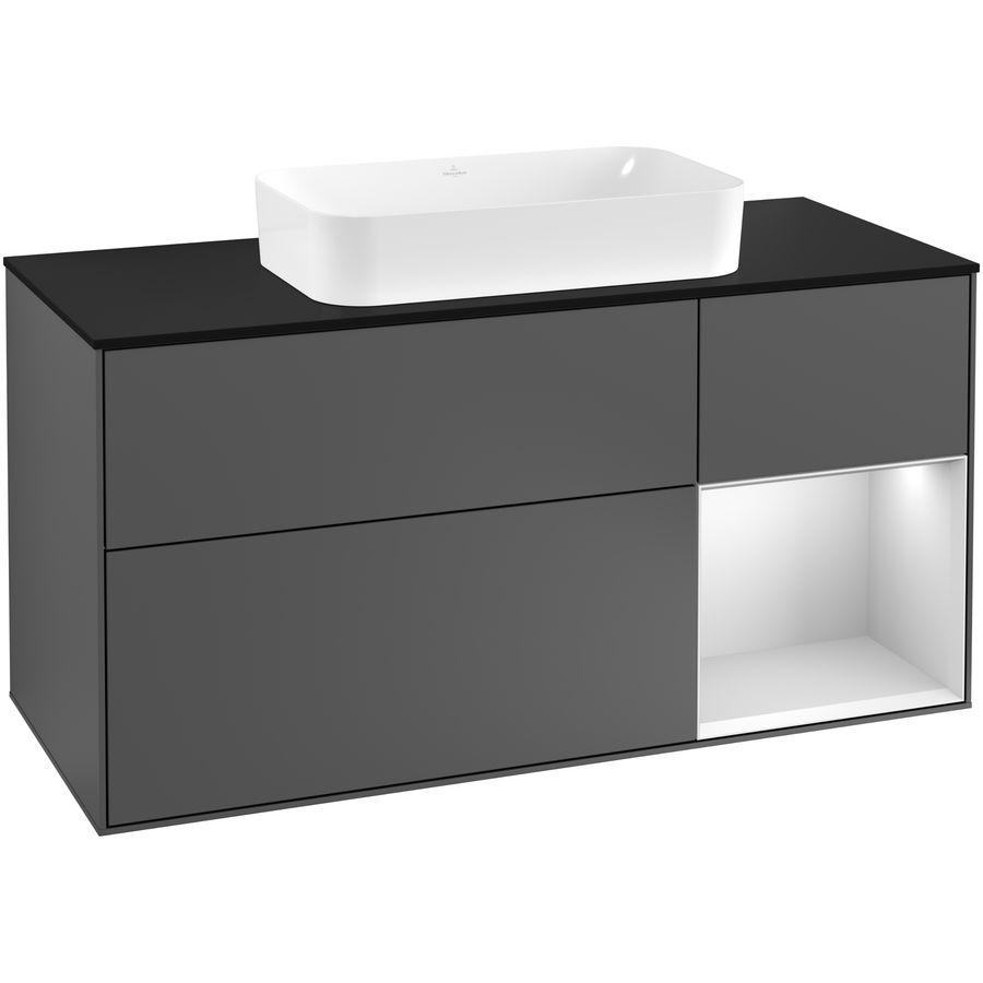 Wastafelonderkast Finion 1200x603x501mm Antr. Matt Lacquer F302MTGK