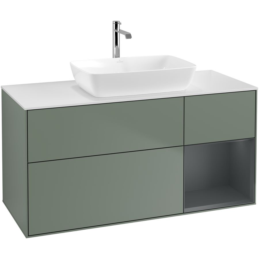 Wastafelonderkast Finion 1200x603x501mm Olive Matt Lacquer G831HGGM