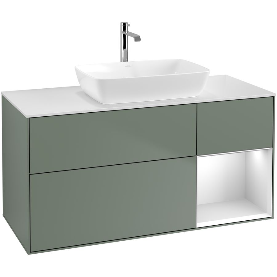 Wastafelonderkast Finion 1200x603x501mm Olive Matt Lacquer G831MTGM