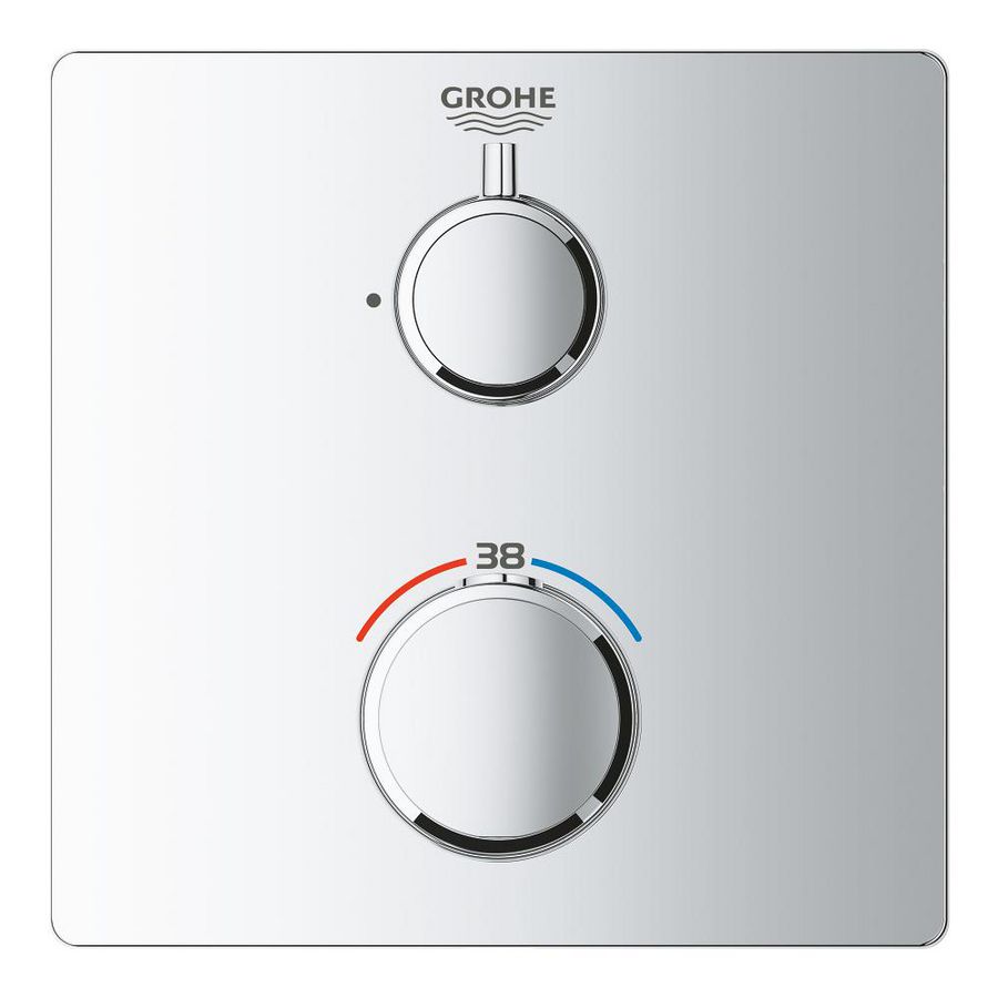 Afbouwdeel Grohtherm chroom vierkant zonder omstel