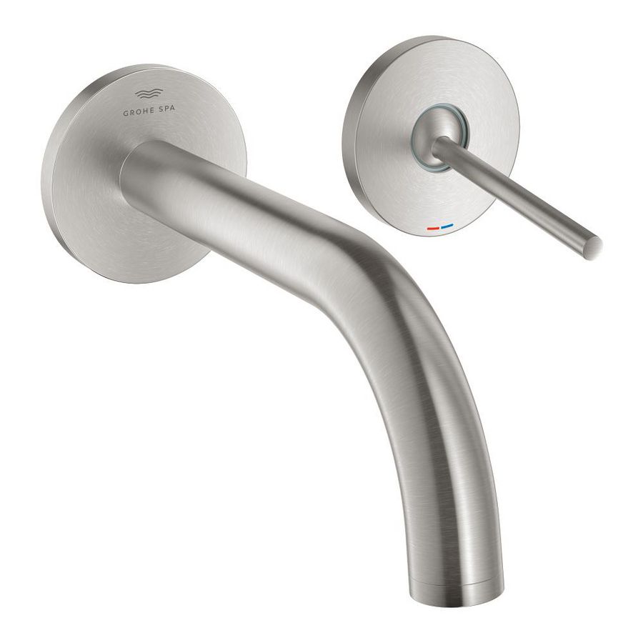 Atrio s 2-gats wastafelmengkraan wand 180mm 29410DC0 supersteel (rvs look) (Spa colors coll.)