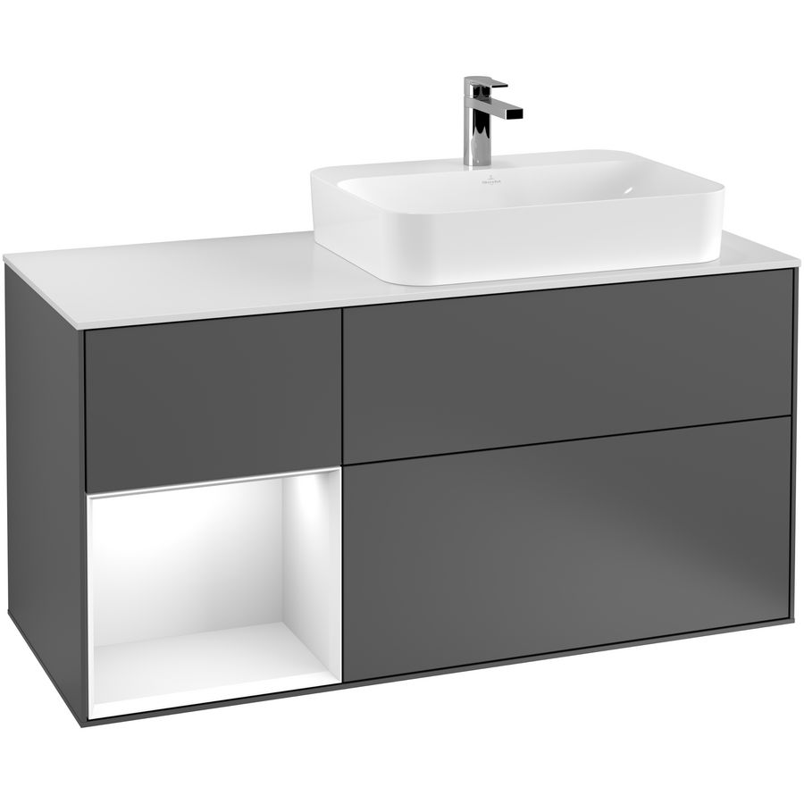 Wastafelonderkast Finion 1200x603x501mm Antr. Matt Lacquer F391GFGK