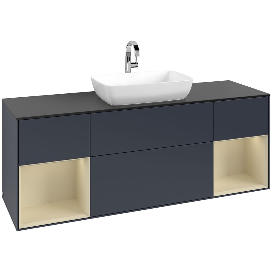 Wastafelonderkast Finion 1600x603x501mm Mid.Blue Matt Lacquer G862HJHG